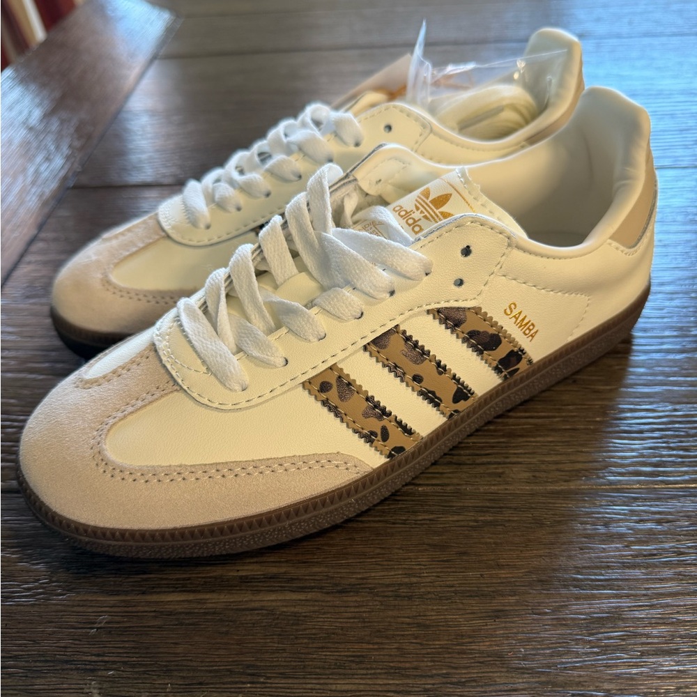 Adidas Samba White and Brown Sole Sneakers